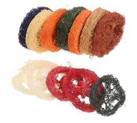 ibasenice 12pcs Organic Natural Loofah Chew for Small Animals Rabbit Hamster Guinea Pig Care and Play Vibrant Colors to Attract Pets Cleans Teeth Massages Gums Random Color