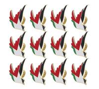 ibasenice 12PCS Palestinian Flag Lapel Pins Metal Brooches with Dove of Peace Enamel Design Hardwearing Badge Collection for Jackets Scarves Backpacks Unisex Patriotic Accessories