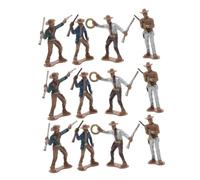 ibasenice 12pcs Plastic Cowboy Figurines Western Wild West Miniature Figures for Educational Play History Learning for Interactive Home and School Role-playing Accessories