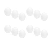 ibasenice 12pcs Plastic Fake Bird Eggs for Doves and Pigeons Realistic round Simulated Eggs with Delicate Design for Graffiti and Interior Decoration