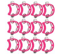 ibasenice 12pcs Plastic Handheld Tambourine with Jingle Bells Percussion Musical Instruments for Adults Rhythm Education and Party Music Sturdy Plastic Construction for Schools and Home Use