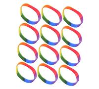 ibasenice 12Pcs Rainbow Silicone Pride Wristbands Vibrant Lgbt Bracelets for Parties Dating and Everyday Wear Comfortable Durable and Stylish Accessories for Personal Charm