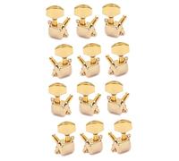 ibasenice 12pcs Replacement Tuning Pegs Keys for Bass Guitar Acoustic Guitar Tuner Machine Heads Lr