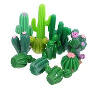 ibasenice 12pcs Resin Simulation Cactus Miniature Figurines Micro Landscape Ornaments for DIY Garden Desktop Decor Cute Desert Scene Accessories for Home Office Crafting