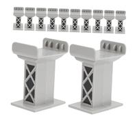 ibasenice 12pcs Track Support Risers Train Bridge Pier Accessories for Model Railway Compatible with All Major Brands Grey High Level Blocks for Creative Scenic Design
