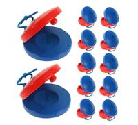 ibasenice 12PCS Wooden Castanets for Friendly Finger Percussion Instruments with Pure Sound Quality Ergonomic Grip and Orff Method Design for Music Education and Group Play