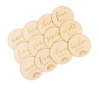 ibasenice 12pcs Wooden Growth Cards Natural Monthly Photo Props for Photography Safe and Design for Newborns for Age Keepsakes and Memories