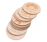 ibasenice 13pcs Double-Sided Cards Wooden Growth Recording Photo Props for Monthly Memories Rainbow Design for Newborns Keepsake for Siblings