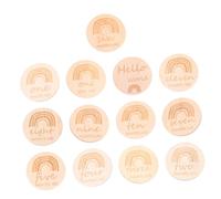 ibasenice 13pcs Growth Record Card Monthly Cards Wooden Photo Props Newborn Keepsake for Monthly Progress for Newborn Presents and Photography Prop