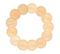 ibasenice 13pcs Wooden Cards Unisex Monthly Photo Props for Newborns Discs to Capture Growth and Cherished Memories