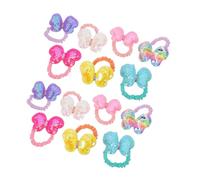 ibasenice 14pcs Glitter Bow Hair Ties Butterfly Shape Soft Fabric Elastic Bands Sparkly Fashion Princess Style Gentle on Hair Easy to Use Toddler Girls High Ponytails Everyday Wear