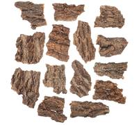 ibasenice 14pcs Reptile Bark Hiding Hut and Climbing Platform for Terrarium Natural Aquarium Decor Multi Purpose Habitat Accessories for Reptiles and Turtles Random Shapes