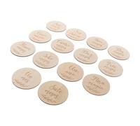ibasenice 14pcs Wooden Monthly Cards for Newborns Growth Photo Props and Safe for Capturing Precious Moments Thickness