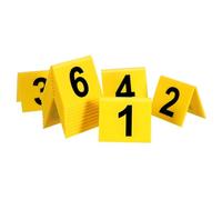 ibasenice 15 Pcs Restaurant Table Numbers Crime Scene Markers Triangular Plastic Desk Signs Resistant to Wear Easy to Identify Numbers 1 to 15 for Food Service