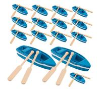 ibasenice 15 Sets Miniature Wooden Rowboat Model with Oars for DIY Fairy Garden and Dollhouse Decor Nautical Theme Beach Decor Versatile Small Boat for Creative Water Side and Forest Scenes