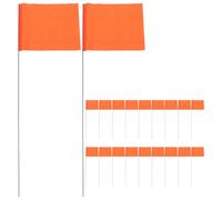 ibasenice 150pcs Orange Land Marking Flags with Steel Wire Stakes, High Visibility Soil Marker Flags for Outdoor Tasks, Stable Placement and Sturdy Pvc Material, for Construction Site