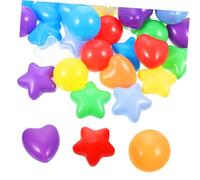 ibasenice 150Pcs Thickened Star Shaped Heart Round Ocean Balls for Decorative Play Pool for Indoor Outdoor Non Toxic for Boys