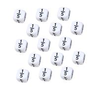 ibasenice 15Pcs Educational Fraction Dice Set for School Math Teaching Round Corner Design for Fraction Learning Games and Arithmetic Exercises