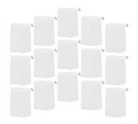 ibasenice 15pcs Exfoliating Mesh Soap Bag with Drawstring for Travel Shower and Outdoor Activities, White Pe Material with Metal Lock, Classic Minimalist Style Soap Saver Pouch