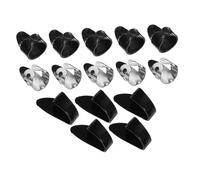 ibasenice 15pcs Guitar Finger Picks Set Stainless Steel and Celluloid Black Thumb Picks Silver Finger Cots Holes for Acoustic and Electric Guitar Banjo Ukulele Instruments