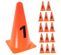ibasenice 15Pcs Plastic Numbered Training Cones Agility Field Markers for Soccer Basketball and Football Practice Speed Training Equipment for Enhanced Athletic Performance