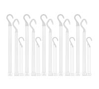 ibasenice 15pcs White Plastic Hanging Planter Pot Hook for Indoor Railing Decor with Weatherproof Feature and Effortless Installation, Suitable for Bird Feeders and Balcony Baskets