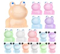 ibasenice 16 Pcs Mini Resin Frog Figurines Glow Dark Luminous Tiny Frogs Bulk Desktop Decorations for Garden Dollhouse Shelf Office Bedroom