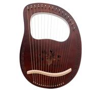 ibasenice 16-tone Wooden Lyre Harp Set Tuning Wrench, Strings, Cloth and Picks, Handheld Musical String Instrument for Beginners and Adults, Retro Style Deer Pattern Lyre Harp