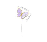 ibasenice 160pcs Butterfly Cake Decorations with Picks Vibrant Purple and Gold Stripe Butterfly Toppers for Birthday Wedding Shower Parties Easy to Insert Stable Cupcake and Cake Decor for