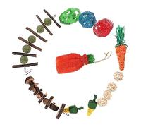 ibasenice 16pcs Guinea Pig Chew Toys Hamster Rabbit Treats Natural Bites for Small Animal Toys
