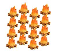 ibasenice 16pcs Mini Resin Campfire Ornaments with Realistic Flame Effect Compact DIY Tiny Bonfire Decor for Garden Pots Dollhouse Micro Landscaping and Outdoor Party Decorations