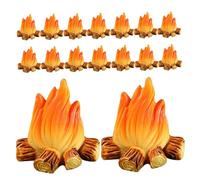 ibasenice 16pcs Miniature Resin Campfire Decoration Realistic Bonfire Models for Garden Dollhouse and DIY Handcrafts Lifelike Flame Effect for Micro Landscaping and Party Scenes