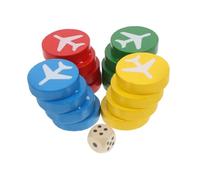 ibasenice 16pcs Wooden Flying Chess Game Pieces Safe Pieces for Indoor Board Game for Home School Kindergarten Educational Fun