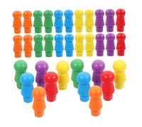 ibasenice 180pcs Wooden Chinese Checkers Pawns Replacement Colorful Human Shaped Game Pieces for Flight Chess and Board Games Safe Smooth Finish for Family Multiplayer Strategy Play