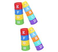 ibasenice 18pcs Cognitive Stacking Cups Toys for Birds Safe Parrot Training Chewing Toys