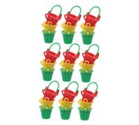 ibasenice 18pcs Miniature Sand Buckets for Dollhouse and Fairy Garden Lightweight Plastic Micro Landscape Accessories in Red Yellow Green Coastal Moss Scene Decor for Playhouse and Ocean