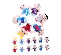 ibasenice 18pcs Soft Felt Finger Family Puppets Safe Early Education Hand Puppets for Storytelling Role Play and Social Skill Development Activities