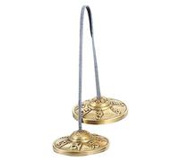 ibasenice 1Pair Handmade Nepal Cymbals Bell for Yoga Meditation Lightweight Musical Instrument Mindfulness Practice Easy to Play Finger Cymbals for Positive Energy