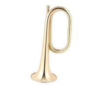 ibasenice 1pc Bugle Instrument Old Style Brass Rally Trumpet for Students and Beginners Includes Bag Red Cloth and Gloves High Resonance Polished Finish Loud Sound