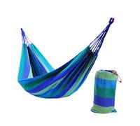 ibasenice 1Pc Double Thickened Fashion Canvas Hammock Portable Outdoor Swing Sleeping Bed with Two Bind Ropes Lightweight Blue Hanging Chair for Camping and Travel
