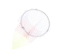 ibasenice 1PC Foldable Stainless Steel Fishing Net Portable Tear Resistant Fishing Accessories for Catching Fish Shrimp and More Colorful Nylon