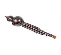 ibasenice 1pc Gourd Instrument Key Flute for Beginners Chinese Traditional Music Tool Portable Easy to Clean for Daily Practice Random Design Plated Tone