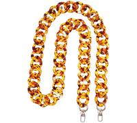 ibasenice 1pc Leopard Print Acrylic Resin Bag Chain Chunky Shoulder Strap Replacement with Button Ends Versatile DIY Handbag Accessory for Stylish Purse Decoration