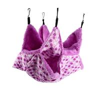ibasenice 1pc Pet Warm Hammock Pet Double Layers Hammock Hamster Flannel Hammock Hamster Hammock Hamster Nest Bed Pet Hanging Bed Hamster Bed Plush Cotton Velvet Violet