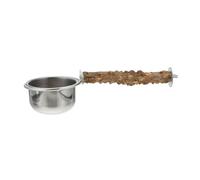 ibasenice 1Pc Stainless Steel Parrot Food and Water Bowl with Stand Durable Pet Feeder for Birds Multifunctional Cage Container Lightweight Versatile Design for Easy Feeding