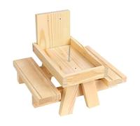 ibasenice 1Pc Wooden Squirrel Feeder Picnic Table Nut Eating Rack with Benches for Squirrels for Garden Use Attracts Birds and Provides Fun Feeding Experience