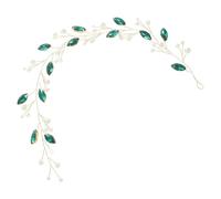 ibasenice 1pcs Green Rhinestone Pearl Metal Bridal Headband Elegant Simple Yet Elegant Look Design Clothing Accessory Haircut Decor for Special Occasions Anniversaries