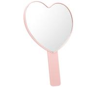 ibasenice 1pcs Vanity Mirror with Handle Heart Shape Makeup Mirror 3.5x5.5 Inch Multi-purpose Handheld Plastic and Aluminum for Women Outdoor and Party Travel High Definition Makeup Supplies