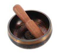 ibasenice 1set Buddhist Singing Bowl Meditation Copper Sound Bowl Mallet for Relaxation Healing and Yoga Practices Artisan Crafted Tibetan Design