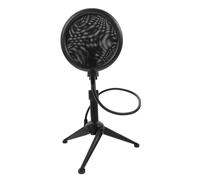 ibasenice 1set Desktop Microphone Stand Tripod Windscreen Cover for Livestreaming Meetings Lectures Compatible Various Microphones Black